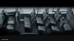 Gambar ruang penumpang Toyota Hiace Commuter yang lega