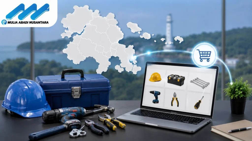 Solusi pengadaan peralatan kerja melalui INAPROC Provinsi Bangka Belitung dengan perlengkapan kerja dan akses katalog digital bersama MULIA ABADI NUSANTARA.