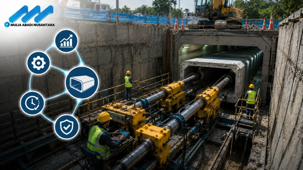Mesin culvert jacking untuk pembangunan terowongan dan infrastruktur bawah tanah.