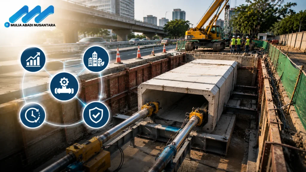 Mesin culvert jacking untuk pembangunan infrastruktur bawah tanah yang efisien.