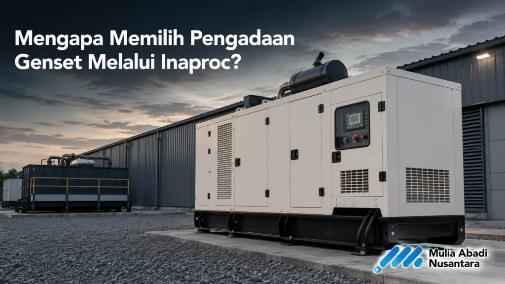Genset industri untuk pengadaan Inaproc dengan instalasi profesional.