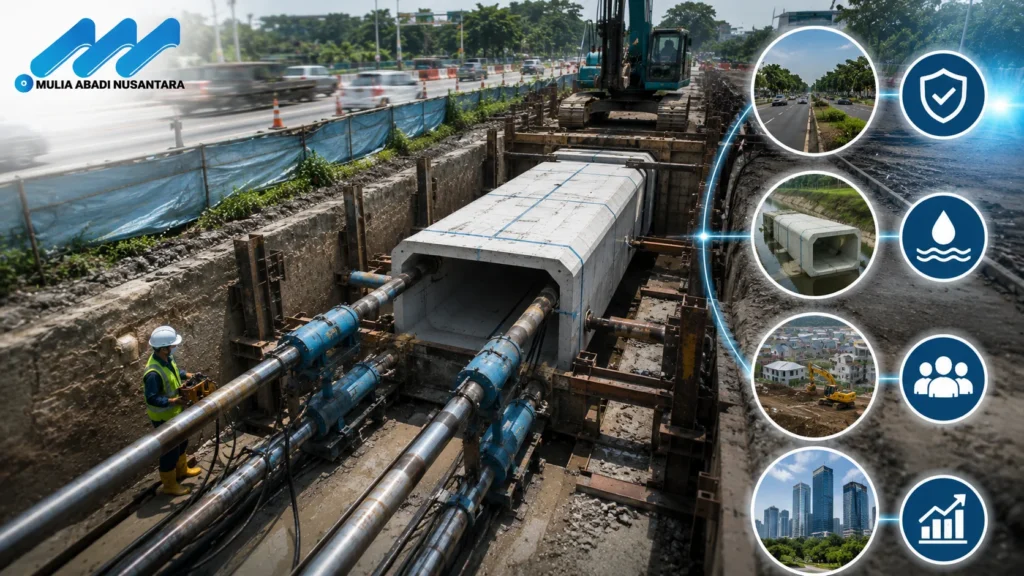 Culvert jacking sebagai solusi modern untuk pembangunan infrastruktur bawah tanah.
