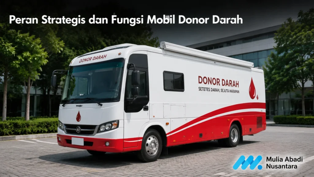 Mobil donor darah modern untuk layanan kesehatan keliling.