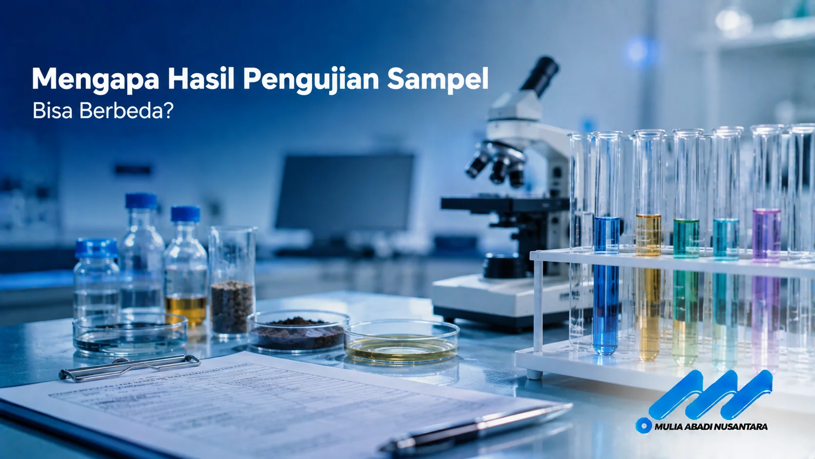 Proses pengujian sampel di laboratorium menggunakan peralatan analisis untuk menghasilkan data yang akurat dan sesuai standar.