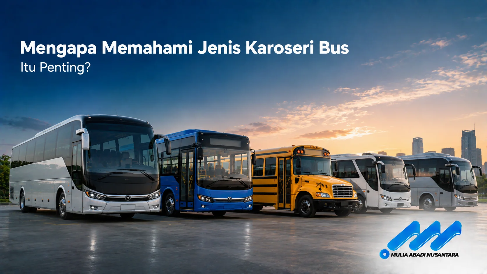 Beragam jenis karoseri bus dengan desain dan fungsi berbeda untuk mendukung kebutuhan transportasi penumpang yang aman dan nyaman.
