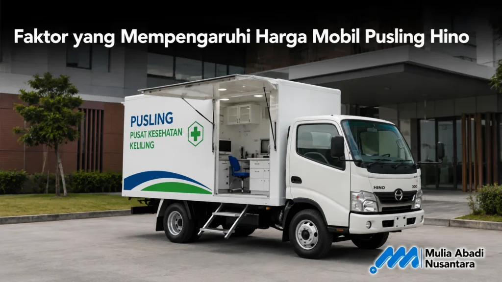 Mobil Pusling Hino untuk layanan kesehatan keliling dengan fasilitas medis modern.