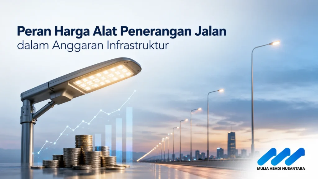 Tim insinyur dan perencana keuangan menganalisis anggaran harga alat penerangan jalan.