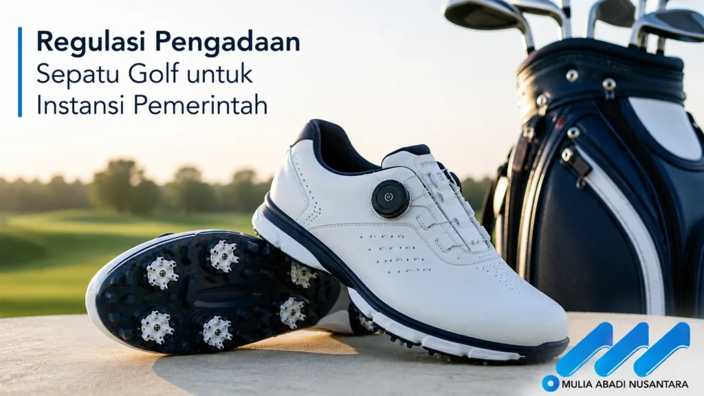 Sepatu golf profesional sesuai regulasi pengadaan instansi pemerintah.