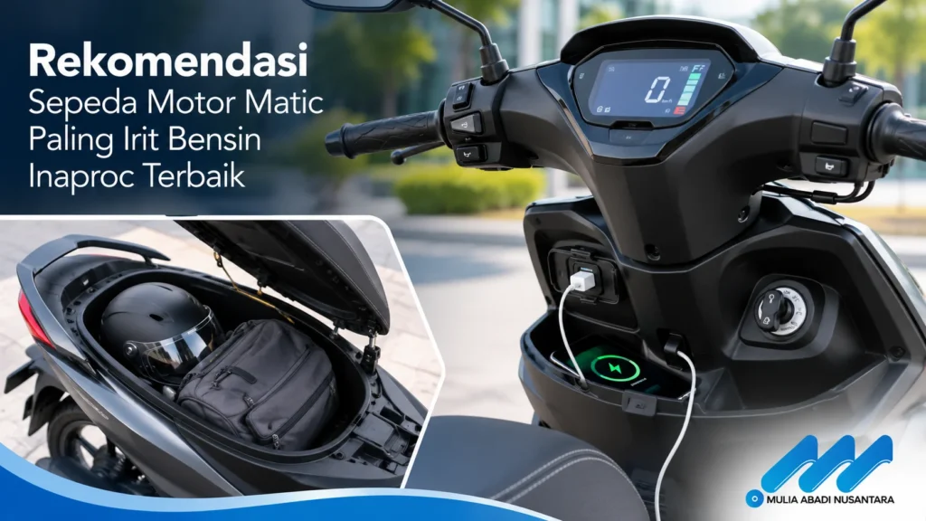 Panel motor matic dengan port pengisian daya dan bagasi bawah jok untuk memilih spesifikasi sesuai kebutuhan.