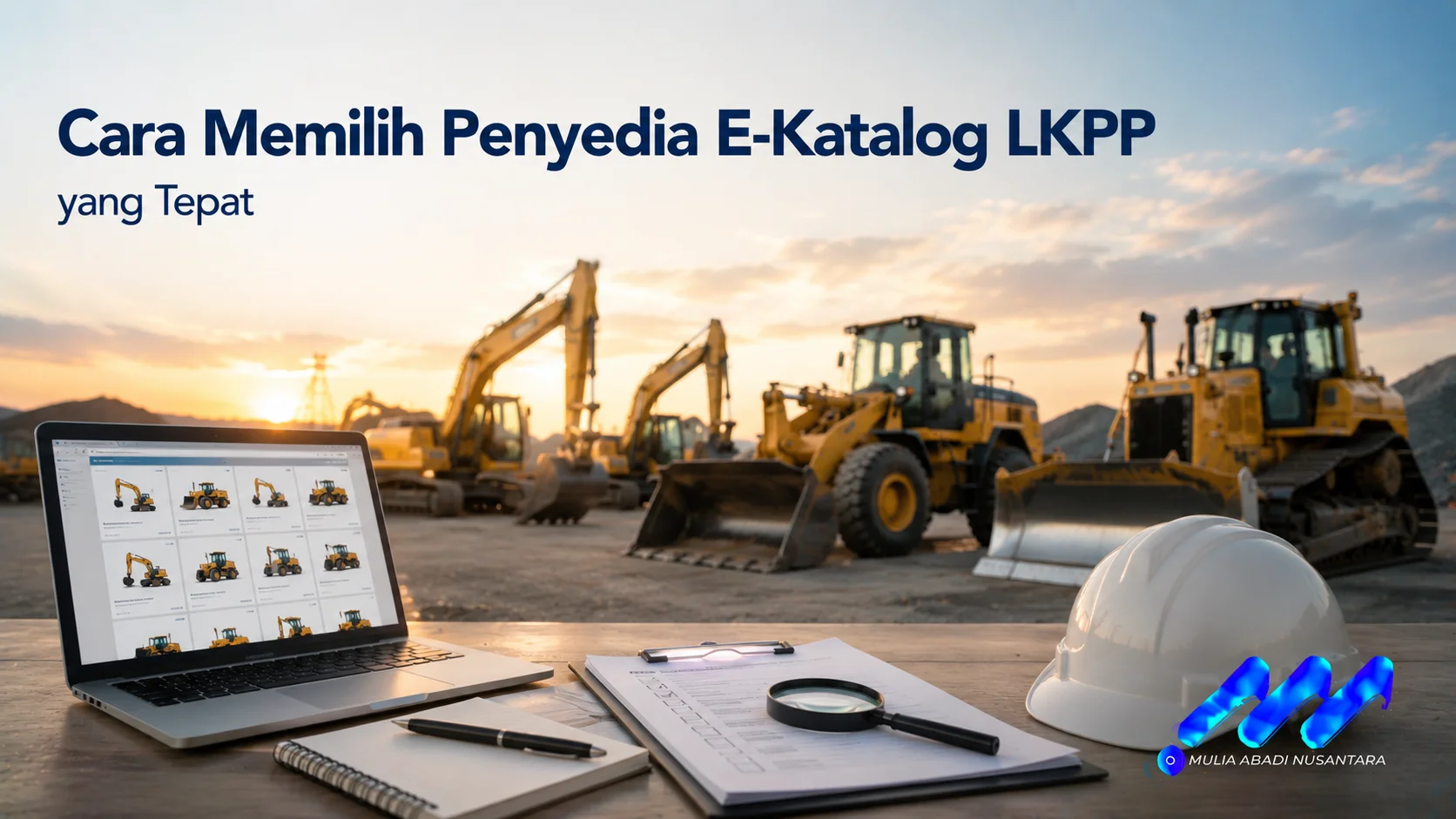 Pemilihan penyedia E-Katalog LKPP untuk kebutuhan pengadaan alat berat sesuai proyek.