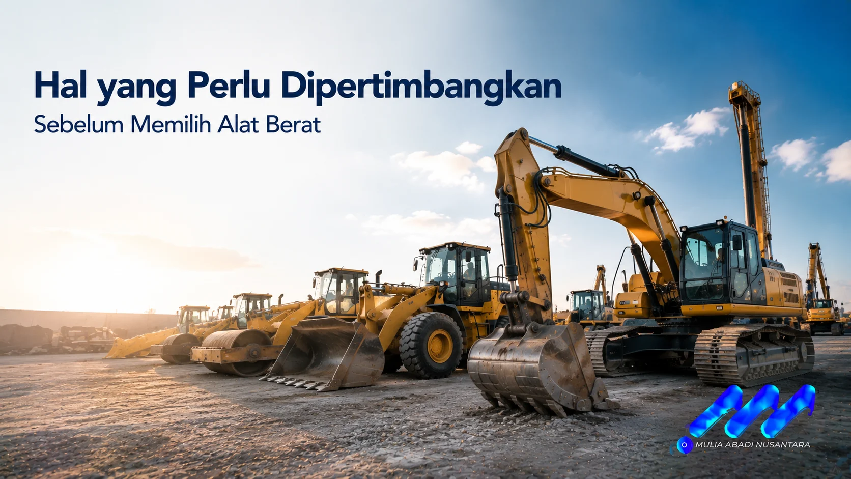 Alat berat dengan berbagai jenis unit untuk mendukung pemilihan sesuai kebutuhan proyek.