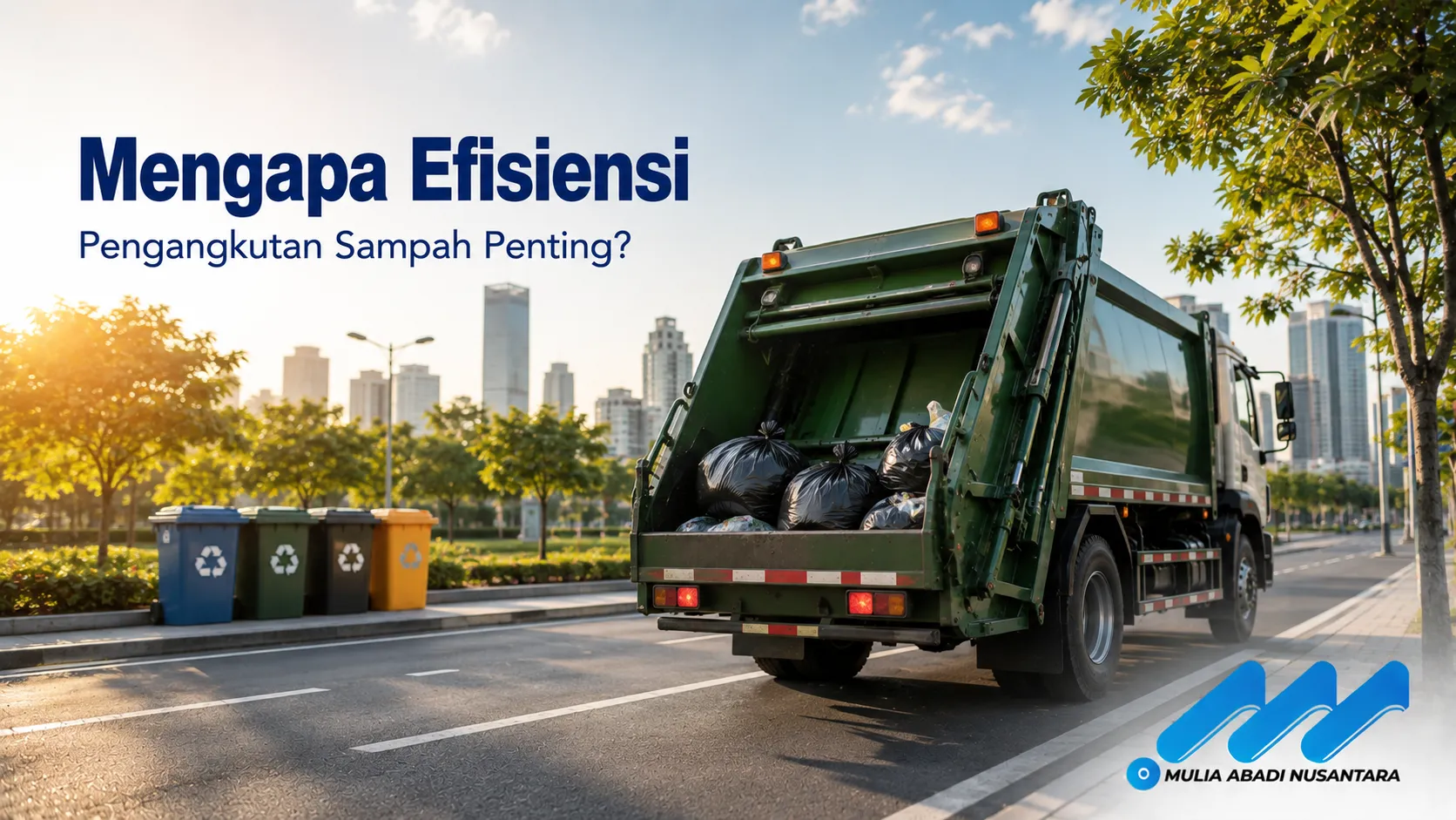 Truk pengangkut sampah untuk mendukung efisiensi pengelolaan sampah.