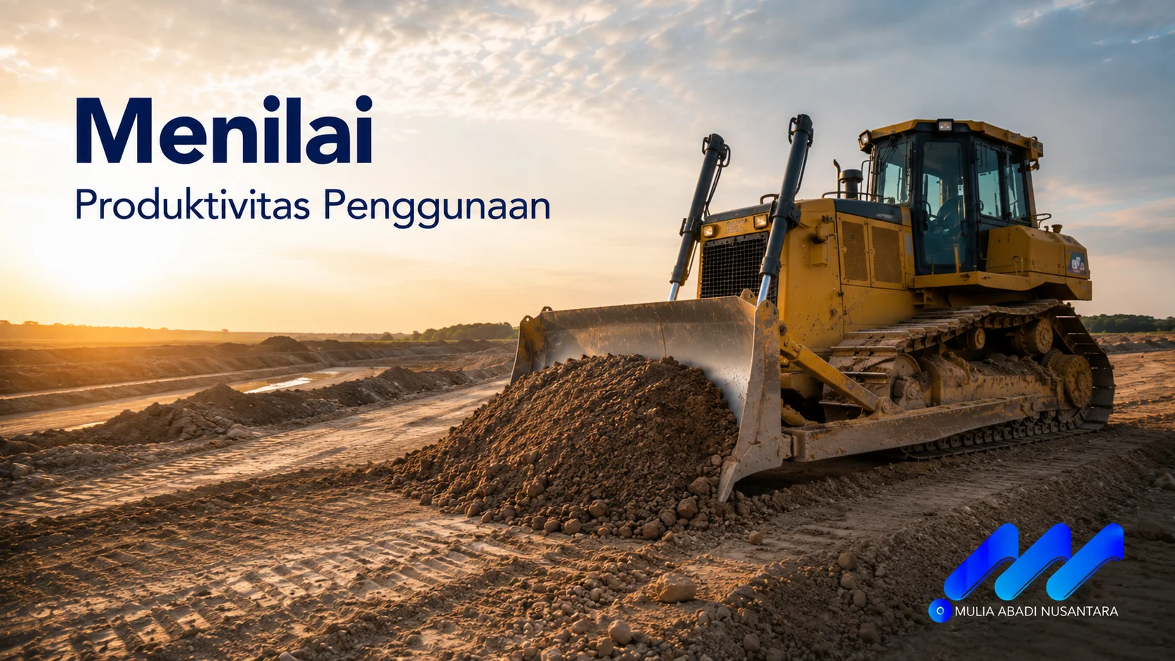 Bulldozer bekerja untuk menilai produktivitas penggunaan dalam pekerjaan pemindahan material.