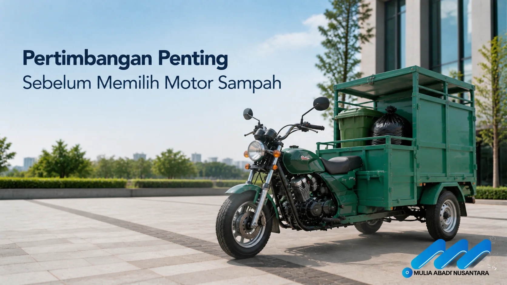 Motor sampah 3 roda dengan spesifikasi sesuai kebutuhan operasional pengelolaan sampah.