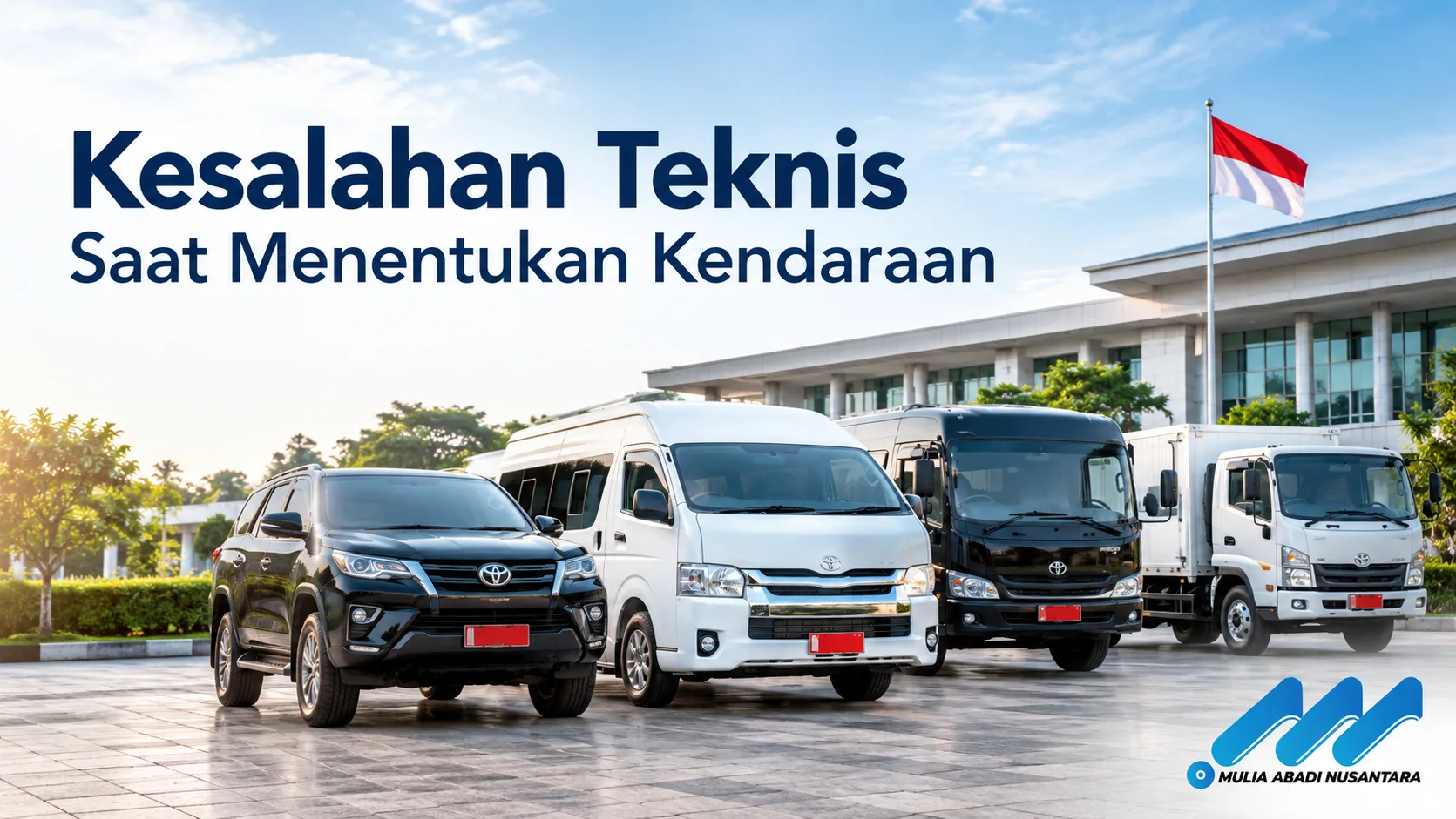 Kesalahan teknis saat menentukan kendaraan pemerintah