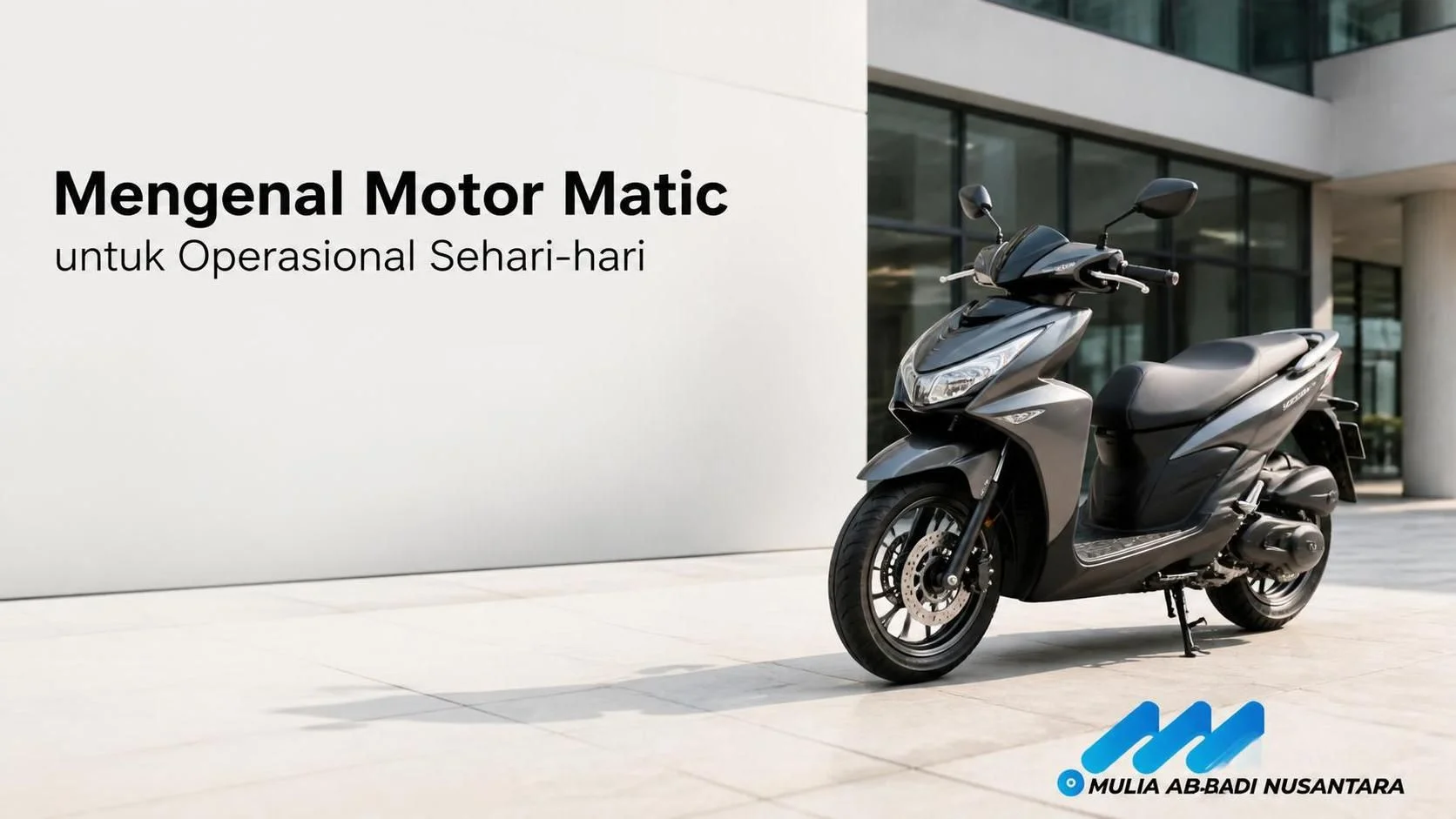 Kendaraan operasional dari pengadaan sepeda motor matic dinas terparkir rapi.
