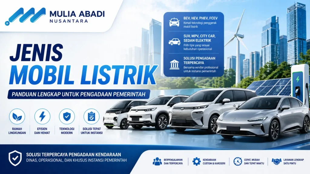 Ilustrasi Jenis Mobil Listrik untuk Kendaraan Operasional Pemerintah