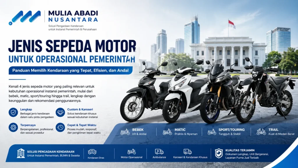 Ilustrasi jenis sepeda motor untuk kebutuhan pengadaan kendaraan pemerintah