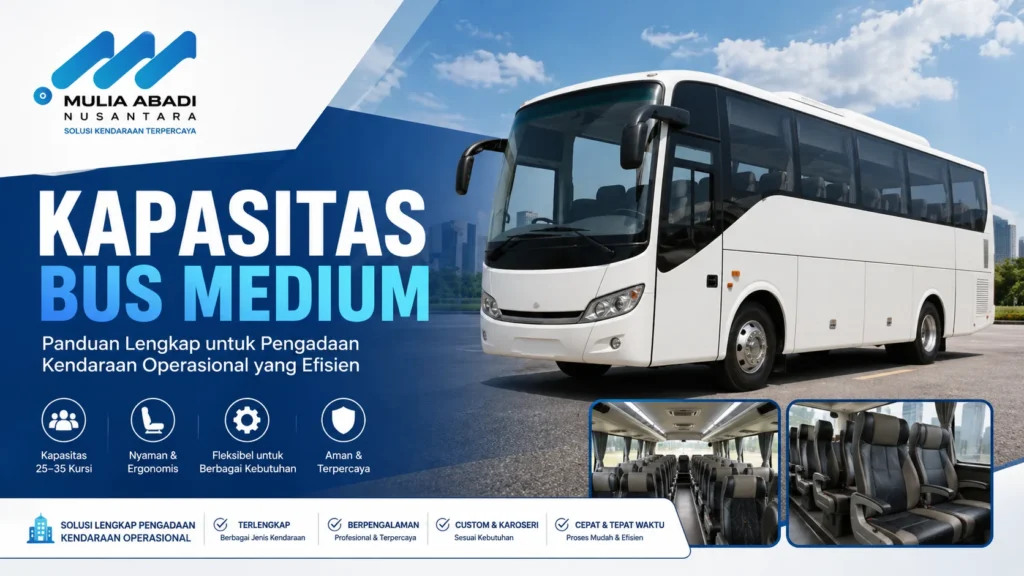 Gambar Ilustrasi kapasitas bus medium lengkap dengan interior dan konfigurasi kursi