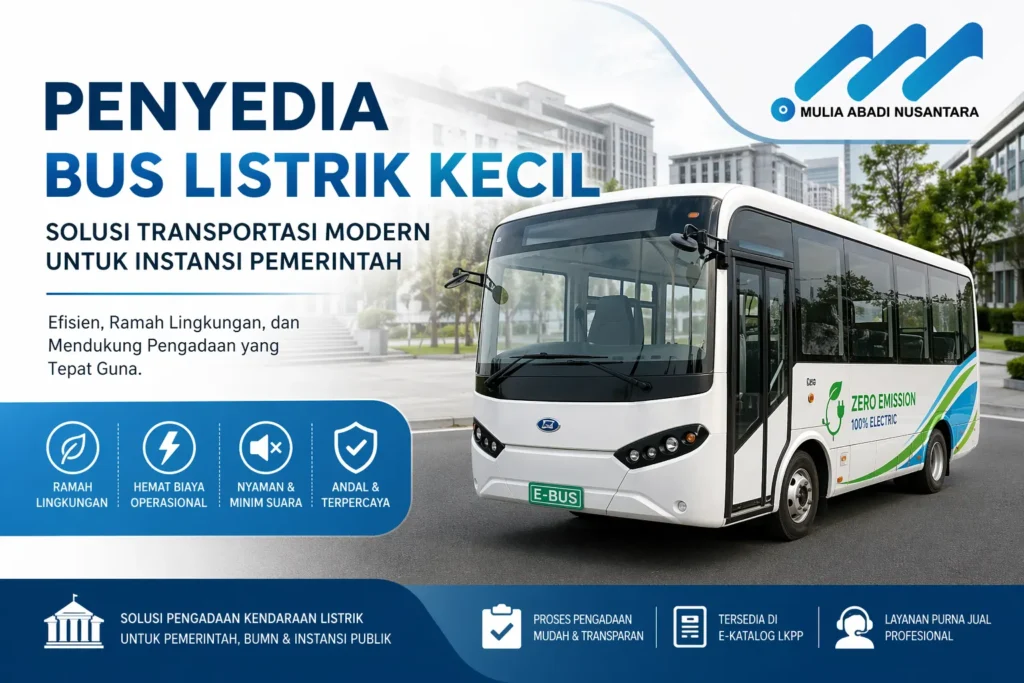 Ilustrasi Penyedia bus listrik kecil dari Mulia Abadi Nusantara untuk kebutuhan pengadaan kendaraan pemerintah yang modern dan efisien