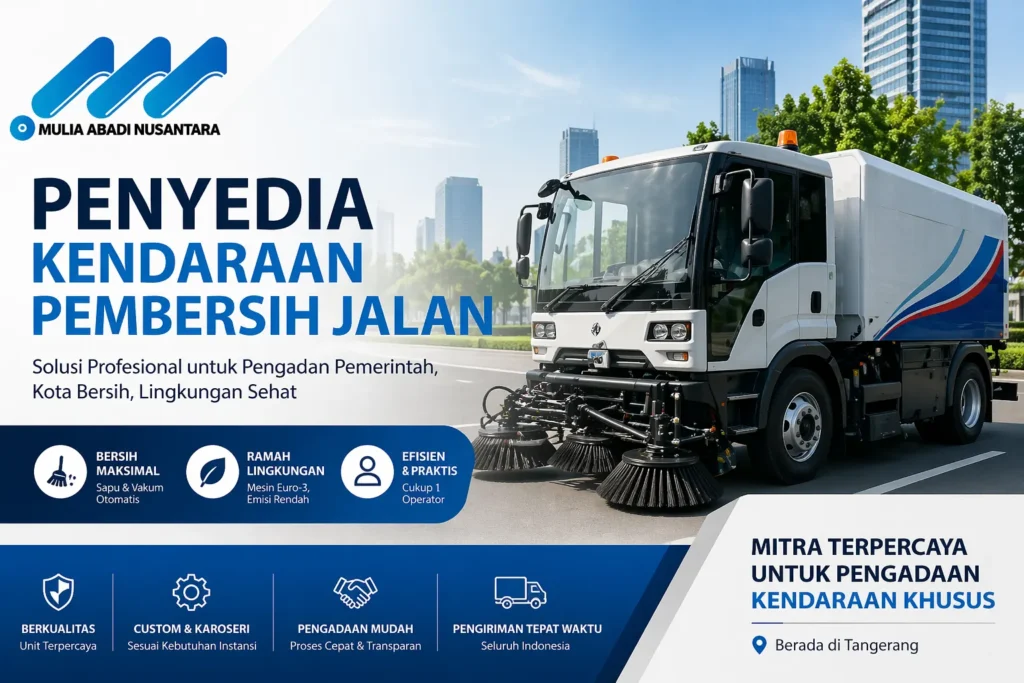 Ilustrasi Penyedia kendaraan pembersih jalan untuk pengadaan pemerintah dari Mulia Abadi Nusantara