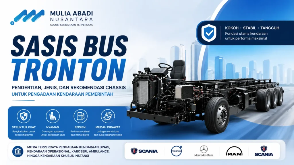 Ilustrasi Sasis bus tronton untuk pengadaan kendaraan pemerintah dengan chassis premium