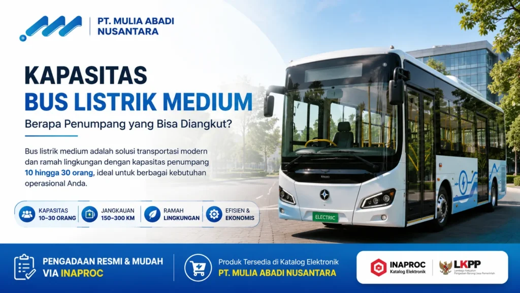 Ilustrasi kapasitas bus listrik medium ramah lingkungan