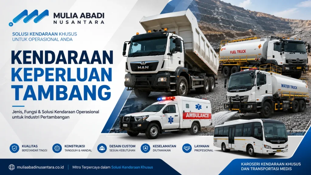 Gambar Kendaraan keperluan tambang custom dari Mulia Abadi Nusantara untuk operasional industri pertambangan