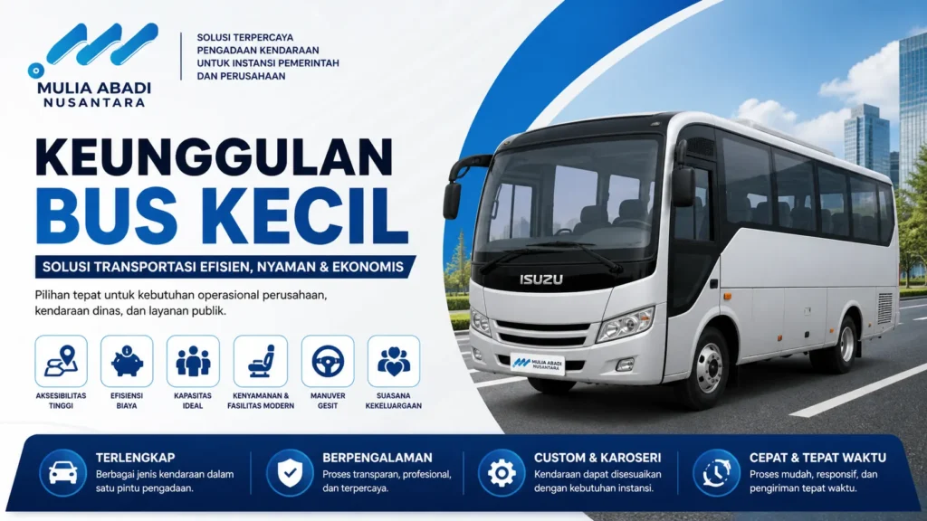 Ilustrasi Keunggulan bus kecil untuk perusahaan dan instansi pemerintah dari Mulia Abadi Nusantara