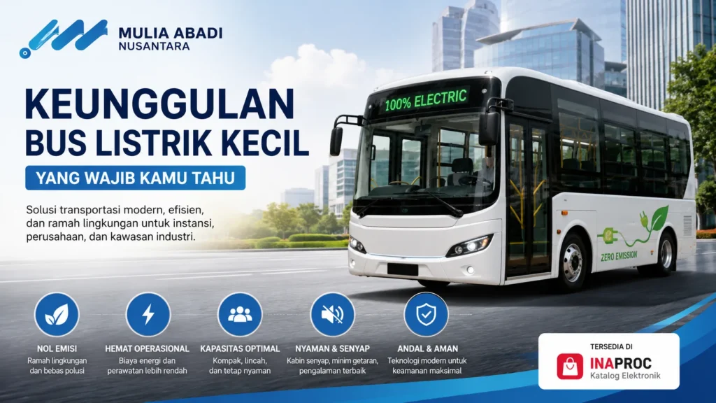 Gambar ilustrasi Keunggulan bus listrik kecil modern untuk instansi pemerintah dan perusahaan dengan teknologi ramah lingkungan