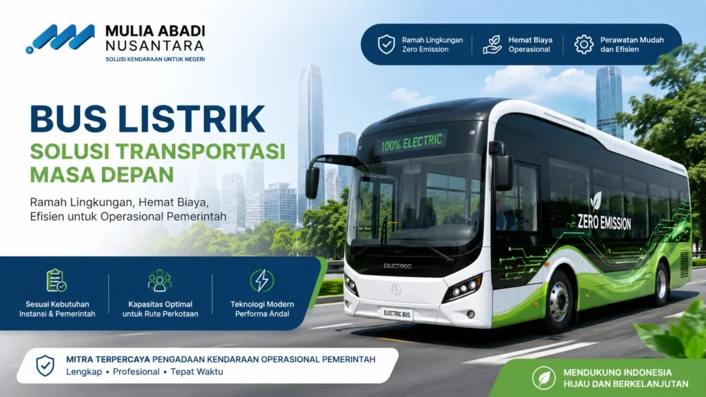 Gambar Keunggulan Bus Listrik Sedang untuk transportasi operasional pemerintah yang hemat biaya dan ramah lingkungan