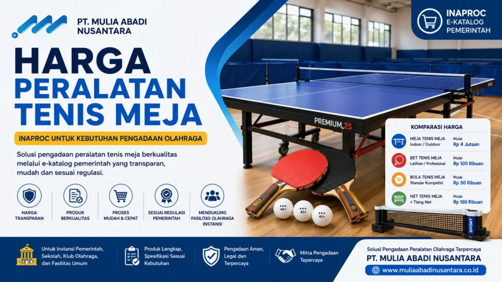 Gambar Harga Peralatan Tenis Meja Inaproc untuk kebutuhan pengadaan olahraga instansi pemerintah