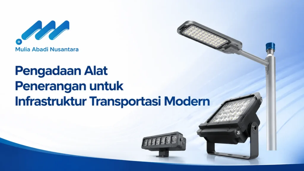 Pengadaan alat penerangan untuk infrastruktur transportasi modern dengan lampu jalan LED dan floodlight dari Mulia Abadi Nusantara
