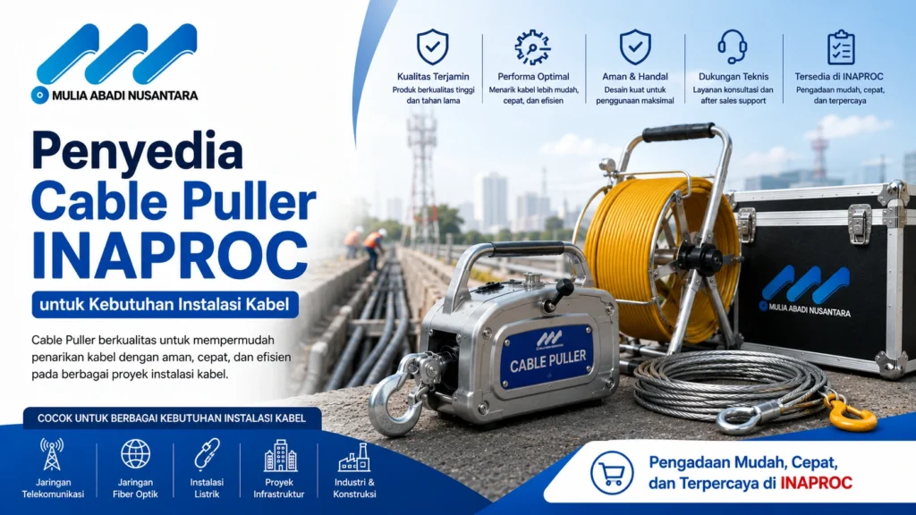 Penyedia Cable Puller INAPROC untuk kebutuhan instalasi kabel dan pembangunan jaringan oleh Mulia Abadi Nusantara