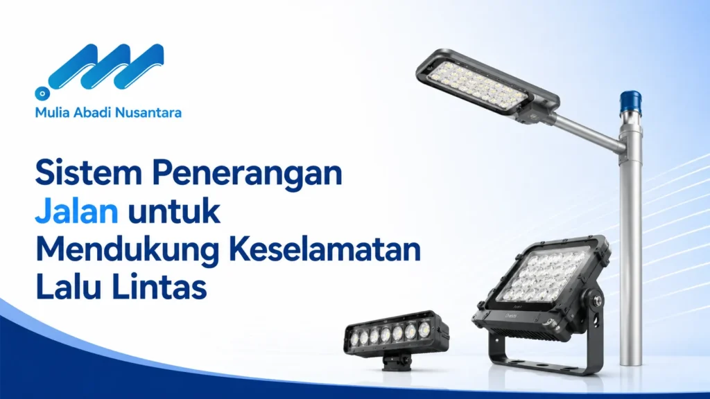 Sistem penerangan jalan untuk mendukung keselamatan lalu lintas dengan lampu jalan LED dan lampu sorot dari Mulia Abadi Nusantara