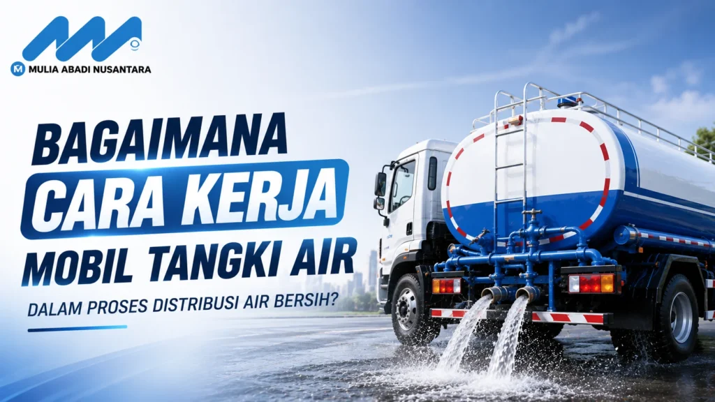 Cara Kerja Mobil Tangki Air dalam proses distribusi air bersih menggunakan sistem pompa dan katup.