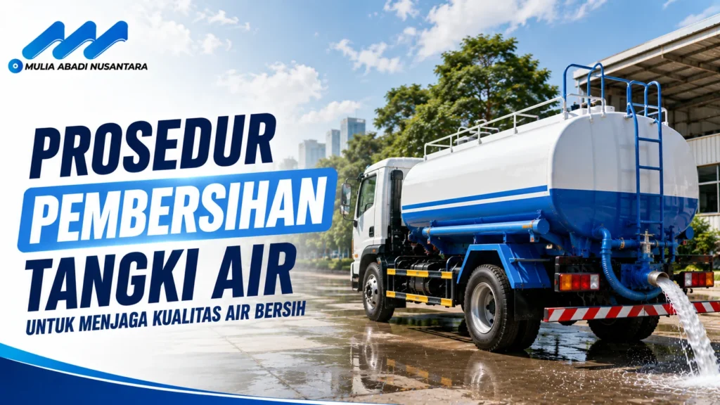 Perawatan Mobil Tangki Air melalui prosedur pembersihan tangki untuk menjaga kualitas air bersih.