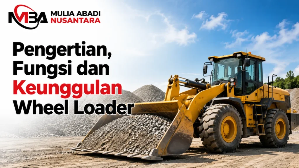 Vendor INAPROC untuk wheel loader dengan bucket di area proyek konstruksi